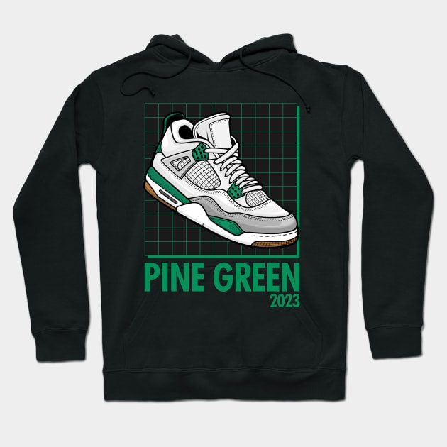 AJ 4 Retro Pine Green Sneaker Hoodie by milatees